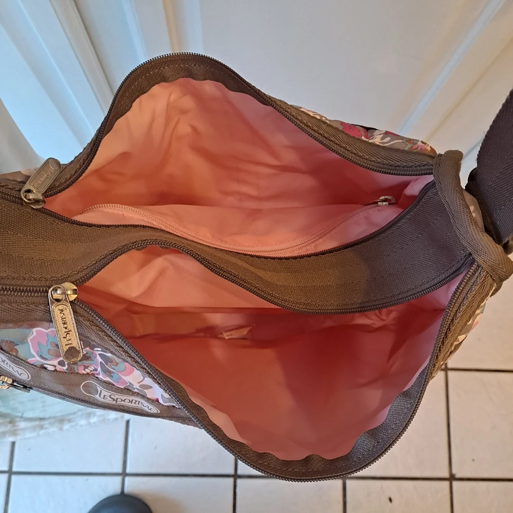 LeSportsac Floral Crossbody Bag - Pink, Blue, Brown - Picture 9 of 11